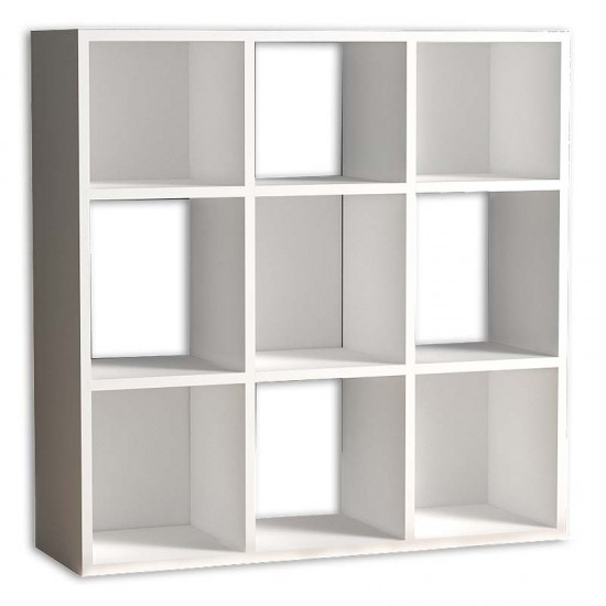 Βιβλιοθήκη Cube από μελαμίνη χρώμα λευκό 90x30x90εκ.