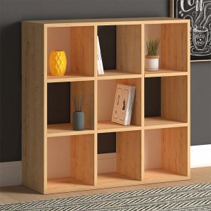 Βιβλιοθήκη Cube από μελαμίνη χρώμα oak 90x30x90εκ.