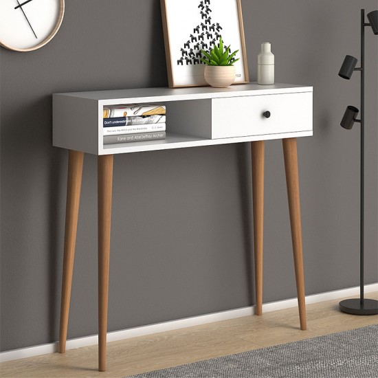 Κονσόλα μελαμίνης Napoli χρώμα λευκό 90x29x88εκ.