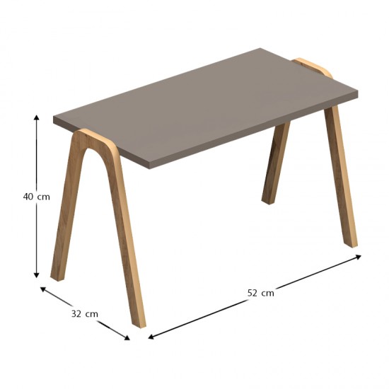 Τραπεζάκια βοηθητικά σετ 3 τμχ Como χρώμα καφέ - cappuccino - κρεμ 52x32x40εκ.
