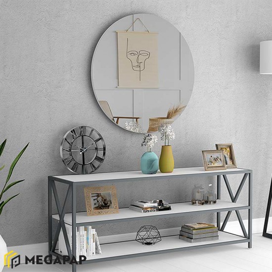 Καθρέφτης τοίχου Losta με μελαμίνη χρώμα λευκό 60x60x2,2εκ.