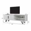 Έπιπλο τηλεόρασης Foot από μελαμίνη χρώμα λευκό 160x35x49εκ.
