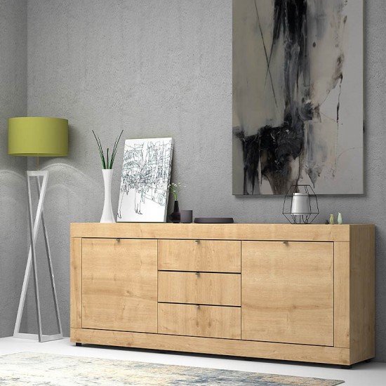 Μπουφές μελαμίνης Ocean χρώμα sonoma 210x45x86εκ.