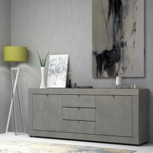 Μπουφές μελαμίνης Ocean χρώμα ανθρακί 210x45x86εκ.