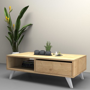 Τραπεζάκι σαλονιού Aster από μελαμίνη χρώμα sonoma 120x56x40εκ.