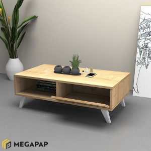 Τραπεζάκι σαλονιού Aster από μελαμίνη χρώμα sonoma 120x56x40εκ.