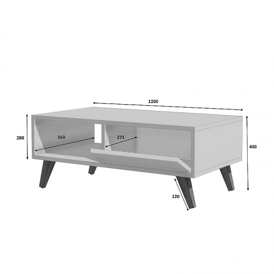 Τραπεζάκι σαλονιού Aster από μελαμίνη χρώμα sonoma 120x56x40εκ.