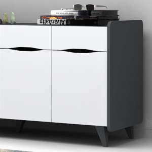 Μπουφές μελαμίνης Sila χρώμα λευκό - γκρι 140x45x77εκ.