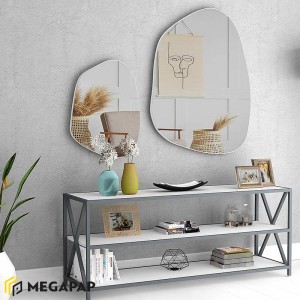 Σετ καθρεφτών τοίχου Denza 2 τμχ. με μελαμίνη χρώμα λευκό 100x80x2,2εκ.