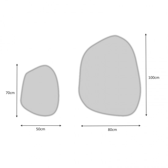 Σετ καθρεφτών τοίχου Denza 2 τμχ. με μελαμίνη χρώμα λευκό 100x80x2,2εκ.