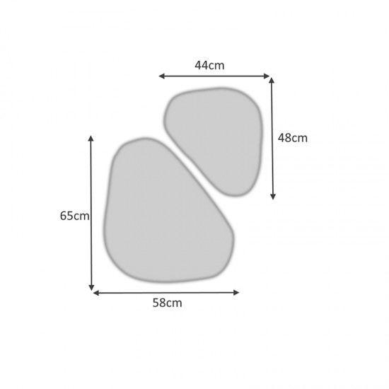 Σετ καθρεφτών τοίχου Foot 2 τμχ. με μελαμίνη χρώμα λευκό 65x58x2,2εκ.