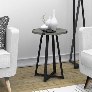 Βοηθητικό τραπεζάκι Pedro μεταλλικό - μελαμίνης χρώμα μαύρο - ανθρακί 44x44x58εκ.
