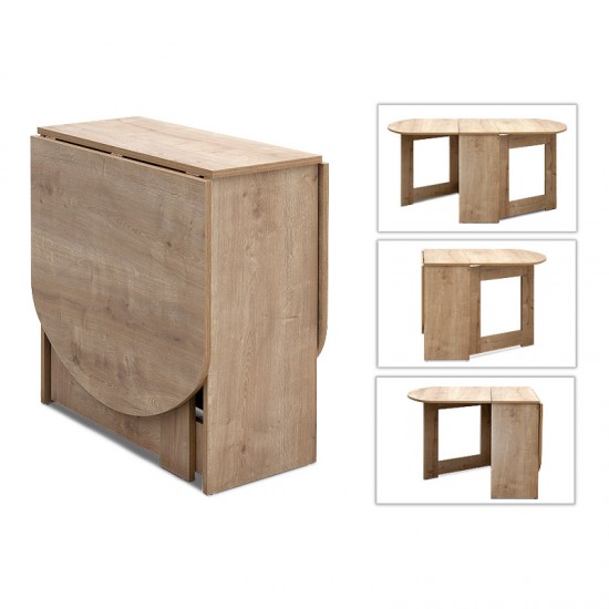 Τραπέζι μελαμίνης Winslet επεκτεινόμενο χρώμα sonoma 37(80+80)x80x76εκ.