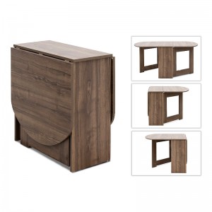 Τραπέζι μελαμίνης Winslet επεκτεινόμενο χρώμα καρυδί 37(80+80)x80x76εκ.