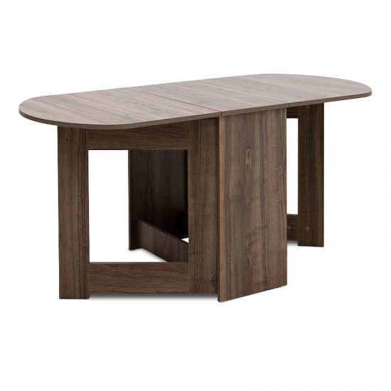 Τραπέζι μελαμίνης Winslet επεκτεινόμενο χρώμα καρυδί 37(80+80)x80x76εκ.