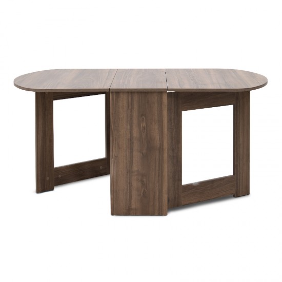 Τραπέζι μελαμίνης Winslet επεκτεινόμενο χρώμα καρυδί 37(80+80)x80x76εκ.