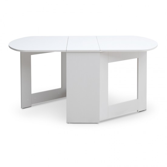 Τραπέζι μελαμίνης Winslet επεκτεινόμενο χρώμα λευκό 37(80+80)x80x76εκ.