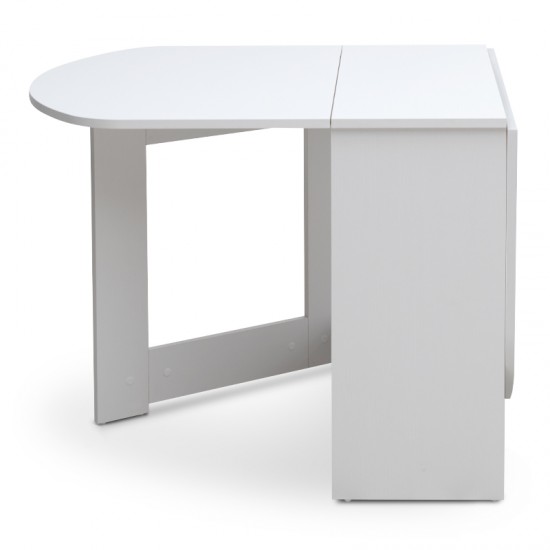 Τραπέζι μελαμίνης Winslet επεκτεινόμενο χρώμα λευκό 37(80+80)x80x76εκ.