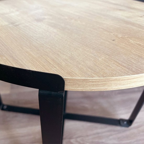 Σετ τραπεζάκια σαλονιού Davis 2τμχ. χρώμα φυσικό οξιάς 70x69x46εκ.