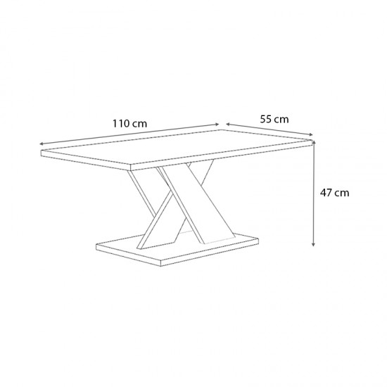 Τραπεζάκι σαλονιού Marcello μελαμίνης χρώμα φυσικό οξιάς 110x55x48εκ.