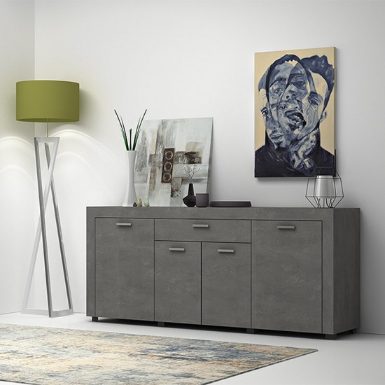 Μπουφές μελαμίνης Joseph χρώμα ανθρακί 177x40x76εκ.