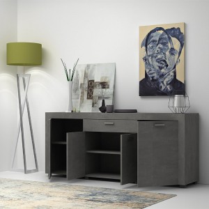 Μπουφές μελαμίνης Joseph χρώμα ανθρακί 177x40x76εκ.