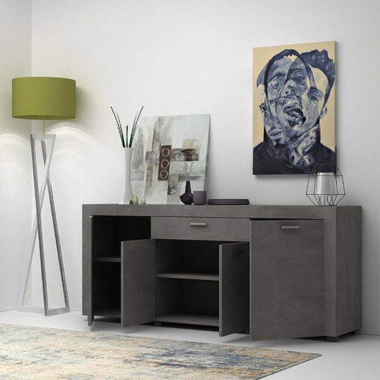 Μπουφές μελαμίνης Joseph χρώμα ανθρακί 177x40x76εκ.