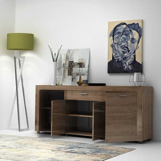 Μπουφές μελαμίνης Joseph χρώμα καρυδί 177x40x76εκ.