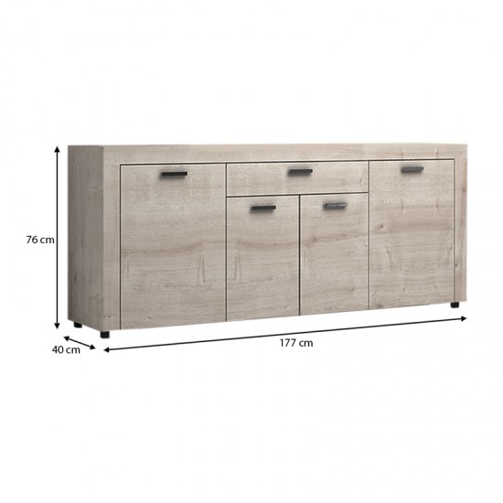 Μπουφές μελαμίνης Joseph χρώμα καρυδί 177x40x76εκ.