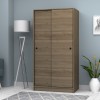 Ντουλάπα ρούχων Misra δίφυλλη συρόμενη χρώμα καρυδί 94x52x182εκ.
