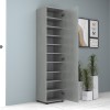 Ντουλάπα ρούχων - παπουτσοθήκη Visla μονόφυλλη με καθρέπτη χρώμα γκρι σκυροδέματος 45x36x187εκ.