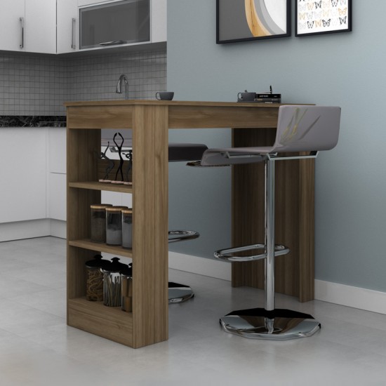 Τραπέζι μπαρ Deep χρώμα καρυδί 120x50x100εκ.