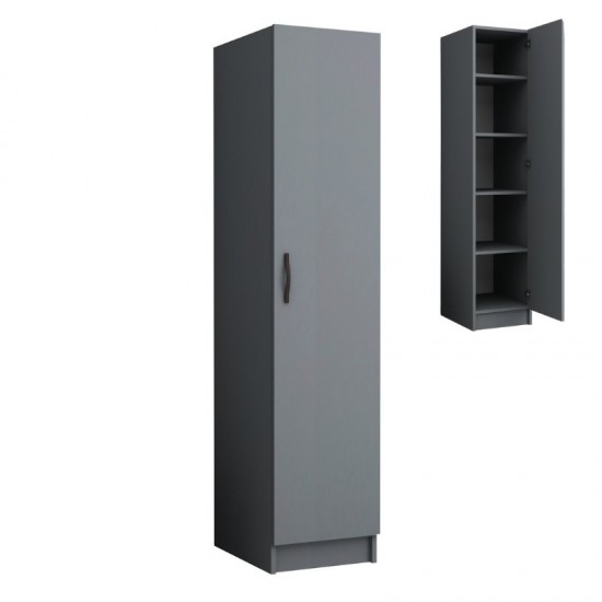 Ντουλάπα ρούχων Ricardo μονόφυλλη χρώμα ανθρακί 40x51,8x181εκ.