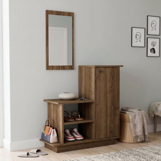 Έπιπλο εισόδου Cute χρώμα καρυδί 90x35x95εκ. Έπιπλο εισόδου Cute χρώμα καρυδί 90x35x95εκ.