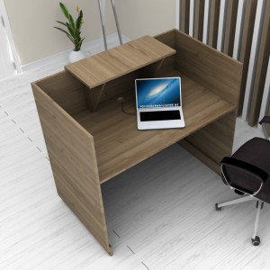 Γραφείο υποδοχής - reception Lemmon χρώμα καρυδί 120x70x110εκ.