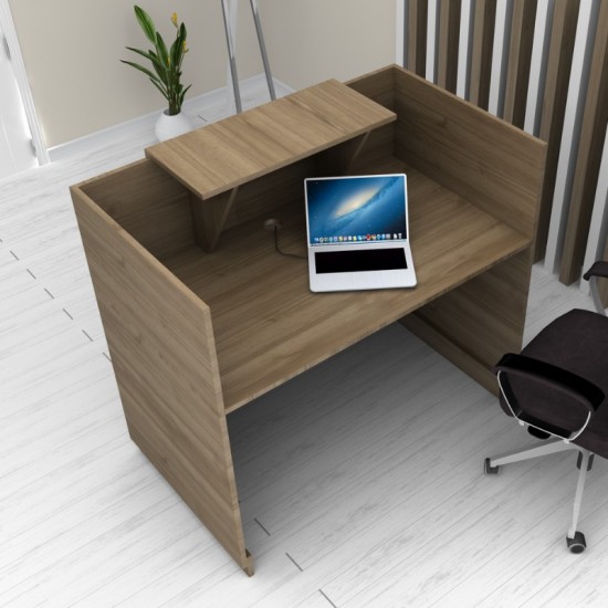 Γραφείο υποδοχής - reception Lemmon χρώμα καρυδί 120x70x110εκ.