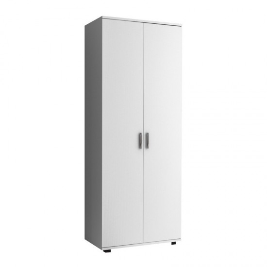 Ντουλάπα ρούχων - παπουτσοθήκη Eric δίφυλλη χρώμα λευκό 76x36x187εκ.