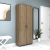 Ντουλάπα ρούχων - παπουτσοθήκη Eric δίφυλλη χρώμα καρυδί 76x36x187εκ.