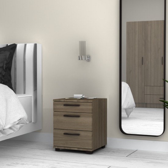 Κομοδίνο Roco χρώμα καρυδί 40x39x57εκ.