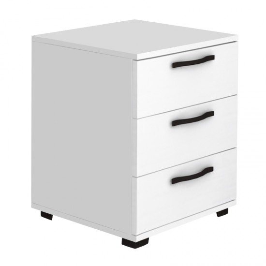 Κομοδίνο - συρταριέρα γραφείου Roco χρώμα λευκό 40x39x57εκ.