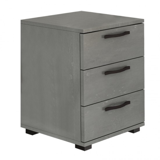 Κομοδίνο - Συρταριέρα γραφείου Roco χρώμα γκρι σκυροδέματος 40x39x57εκ.