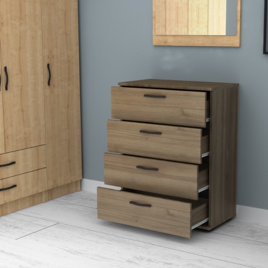 Συρταριέρα Velika χρώμα καρυδί 73x44x96εκ.