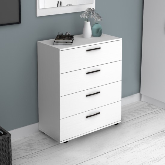 Συρταριέρα Velika χρώμα λευκό 73x44x96εκ.