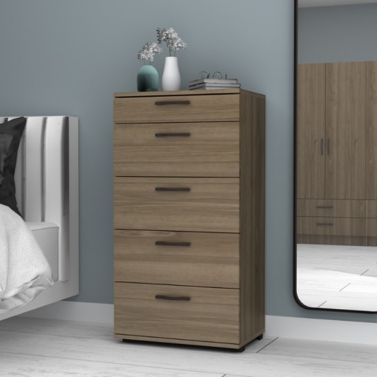 Συρταριέρα Helia χρώμα καρυδί 60x44x108εκ.