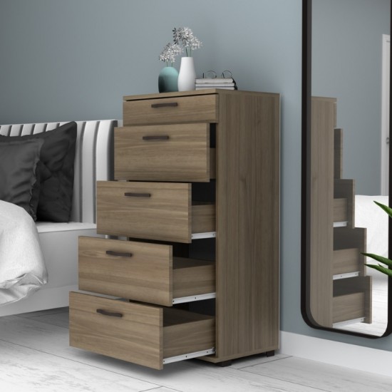 Συρταριέρα Helia χρώμα καρυδί 60x44x108εκ.