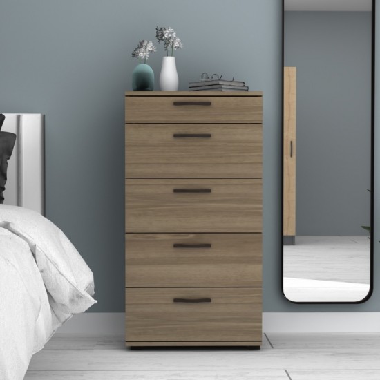 Συρταριέρα Helia χρώμα καρυδί 60x44x108εκ.