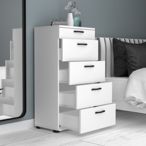 Συρταριέρα Helia χρώμα λευκό 60x44x108εκ.