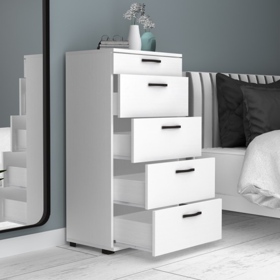 Συρταριέρα Helia χρώμα λευκό 60x44x108εκ.