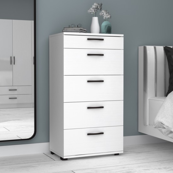 Συρταριέρα Helia χρώμα λευκό 60x44x108εκ.