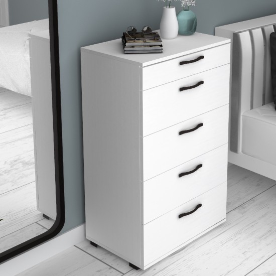 Συρταριέρα Helia χρώμα λευκό 60x44x108εκ.